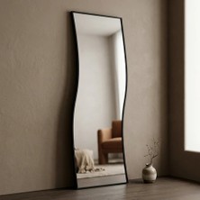 Aypars Atölye Modern Dalgalı Boy Aynası 40X120 cm – Organik Formlu Siyah Minimalist Dekoratif Duvar Aynası 2026 Trend