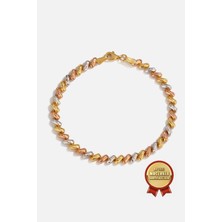 Meks Jewels Mikron Altın Kaplama 925 Ayar Gümüş Hap Bileklik