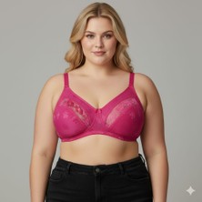 Wear Treasure Kadın Büyük Beden Dantel Detaylı 3 Kopçalı Toparlayıcı Penye Desteksiz Telsiz Kapsız Anne Sütyeni