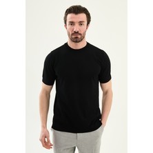 MCR Parçalı Slim Fit Bisiklet Yaka Erkek Triko T-Shirt