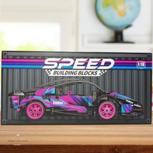 Milky Ada Toys Speed Building Blocks Süper Spor Arabalar 1:18 Ölçek 25-30 cm 420+ Parça Blok Seti 8 Farklı Model