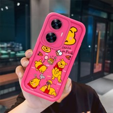 Ucuc Realme C55 Uyumlu Pembe Kırmızı Silikon Kılıf Darbeye Dayanıklı Kamera Koruma