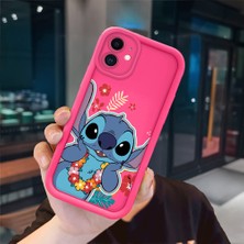 Ucuc iPhone 12 Uyumlu Pembe Kırmızı Silikon Kılıf Darbeye Dayanıklı Kamera Koruma