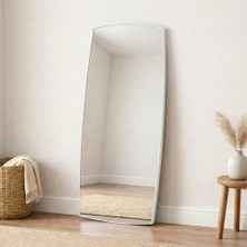 Aypars Atölye Modern Beyaz Banyo Aynası 40X120 cm – Asimetrik Minimalist Dekoratif Duvar Aynası