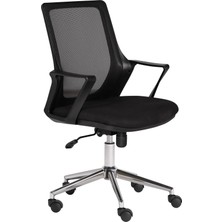 Ofisbazaar Alf Fileli Çalışma Koltuğu | Ergonomik Şef ve Toplantı Koltuğu Siyah Fileli