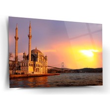 Shiny Art Gün Batımında Ortaköy Camii Cam Tablo - ISL251