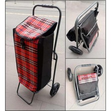 Abnturk Pratik Ortadan Ikiye Katlanır Geniş Hacimli Çelik Gövde Yapısı ile Kırılmaz Tekerli Pazar Arabası