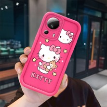 Ucuc Mi 13 Lite Uyumlu Pembe Kırmızı Silikon Kılıf Darbeye Dayanıklı Kamera Koruma