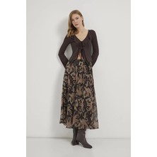 Shopping Shop Kemerli Kloş Şifon Etek HARDAL