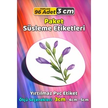 Sb Store Çiçek Temalı Ambalaj Hediye Paket Süsleme Etiketi Model 375 - 96 Adet 3cm
