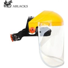 Ablacks Profesyonel Tırpan Maskesi Ayarlanabilir Sert Plastik Alüminyum Destekli Yüz Koruyucu Siperlik Şeffaf Maske