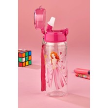 MasterCar Prenses Desenli Pipetli Suluk 500 ml Pipetli Matara 500 ml Gıda Ile Temasa Uygun Polikarbon Bpa Free