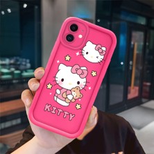 Ucuc iPhone 12 Uyumlu Pembe Kırmızı Silikon Kılıf Darbeye Dayanıklı Kamera Koruma