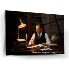 Shiny Art Atatürk Kütüphane Çalışma Cam Tablo - ATA322