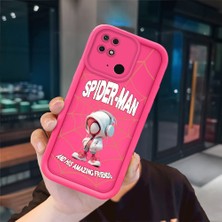 Ucuc Redmi 10C Uyumlu Pembe Kırmızı Silikon Kılıf Darbeye Dayanıklı Kamera Koruma