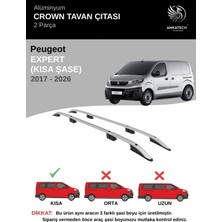 Turtle Peugeot Expert Kısa Şasi (L1) (Panelvan) 2017-2026 Crown Tavan Çıtası-Gri (Kısa Şasi)