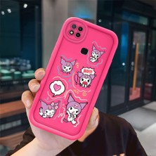 Ucuc Redmi 9C/10A Uyumlu Pembe Kırmızı Silikon Kılıf Darbeye Dayanıklı Kamera Koruma
