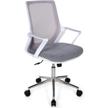 Ofisbazaar Alf Beyaz Fileli Çalışma Koltuğu | Ergonomik Şef ve Toplantı Koltuğu Gri