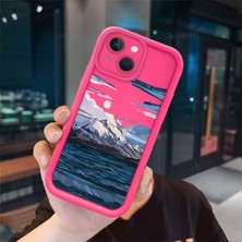 Ucuc iPhone 15 Uyumlu Pembe Kırmızı Silikon Kılıf Darbeye Dayanıklı Kamera Koruma
