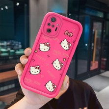 Ucuc Redmi Note 10 Pro Uyumlu Pembe Kırmızı Silikon Kılıf Darbeye Dayanıklı Kamera Koruma