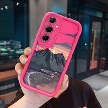 Ucuc Samsung Galaxy A55 Uyumlu Pembe Kırmızı Silikon Kılıf Darbeye Dayanıklı Kamera Koruma
