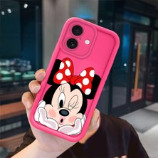 Ucuc iPhone 16 Uyumlu Pembe Kırmızı Silikon Kılıf Darbeye Dayanıklı Kamera Koruma