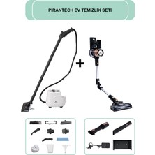 Pirantech CB-103A Buharlı Temizlik Makinesi // ES-511 Katlanabilir Şarjlı Süpürge – Hepa Filtreli