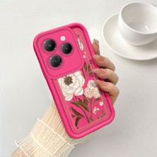 Ucuc Infinix Hot 40/40 Pro Uyumlu Pembe Kırmızı Silikon Kılıf Darbeye Dayanıklı Kamera Koruma