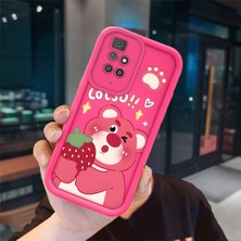 Ucuc Redmi 10 4g Uyumlu Pembe Kırmızı Silikon Kılıf Darbeye Dayanıklı Kamera Koruma