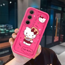 Ucuc Samsung Galaxy A35 Uyumlu Pembe Kırmızı Silikon Kılıf Darbeye Dayanıklı Kamera Koruma