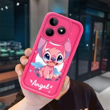 Ucuc Realme C51/C53 Uyumlu Pembe Kırmızı Silikon Kılıf Darbeye Dayanıklı Kamera Koruma