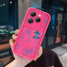 Ucuc Infinix Hot 40/40 Pro Uyumlu Pembe Kırmızı Silikon Kılıf Darbeye Dayanıklı Kamera Koruma