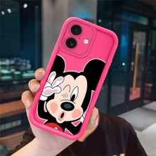 Ucuc iPhone 16 Uyumlu Pembe Kırmızı Silikon Kılıf Darbeye Dayanıklı Kamera Koruma