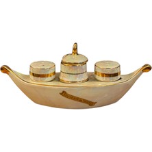 Fransız Limoges Porselen Tuzluk Biberlik Baharatlık Takımı 19 cm Uzunluğunda 8 cm Yüksekliğinde