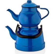 Ebru Emaye Çaydanlık Takımı 17/22 Mavi