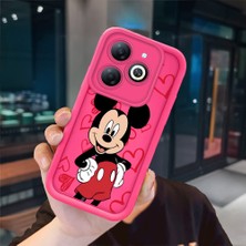 Ucuc Infinix Smart 8/8 Pro Uyumlu Pembe Kırmızı Silikon Kılıf Darbeye Dayanıklı Kamera Koruma