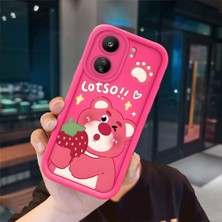 Ucuc Redmi 13C 4g Uyumlu Pembe Kırmızı Silikon Kılıf Darbeye Dayanıklı Kamera Koruma