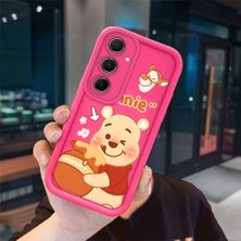 Ucuc Samsung Galaxy A55 Uyumlu Pembe Kırmızı Silikon Kılıf Darbeye Dayanıklı Kamera Koruma