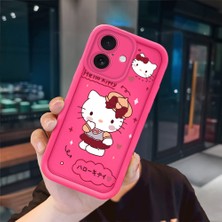 Ucuc iPhone 16 Uyumlu Pembe Kırmızı Silikon Kılıf Darbeye Dayanıklı Kamera Koruma