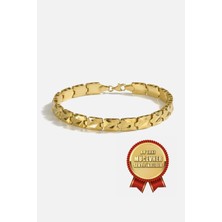 Meks Jewels Mikron Altın Kaplama 925 Ayar Gümüş Bakla Bileklik
