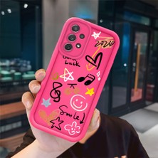 Ucuc Samsung Galaxy A72 Uyumlu Pembe Kırmızı Silikon Kılıf Darbeye Dayanıklı Kamera Koruma