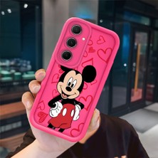 Ucuc Samsung Galaxy A55 Uyumlu Pembe Kırmızı Silikon Kılıf Darbeye Dayanıklı Kamera Koruma