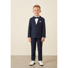 Terry Erkek Çocuk Keten Ceket, Pantolon ve Gömlek, Papyon 4lü Takım