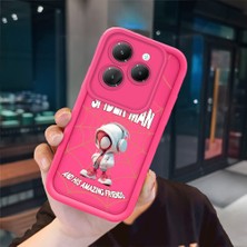 Ucuc Infinix Hot 40/40 Pro Uyumlu Pembe Kırmızı Silikon Kılıf Darbeye Dayanıklı Kamera Koruma