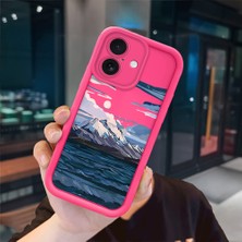 Ucuc iPhone 16 Uyumlu Pembe Kırmızı Silikon Kılıf Darbeye Dayanıklı Kamera Koruma