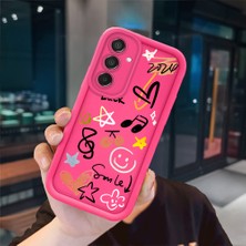 Ucuc Samsung Galaxy M15 Uyumlu Pembe Kırmızı Silikon Kılıf Darbeye Dayanıklı Kamera Koruma