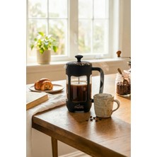 Any Morning 350 ml Borosilikat Cam French Press Paslanmaz Çelik 3 Katmanlı Filtre FY92