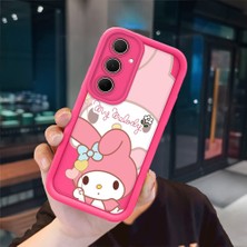 Ucuc Samsung Galaxy A35 Uyumlu Pembe Kırmızı Silikon Kılıf Darbeye Dayanıklı Kamera Koruma