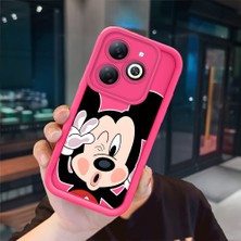 Ucuc Infinix Smart 8/8 Pro Uyumlu Pembe Kırmızı Silikon Kılıf Darbeye Dayanıklı Kamera Koruma