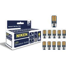 Siegen Niken LED Ampul T10 Canbus Park Ledi 24 Ledli Turuncu 12V-24V 10'lu Paket